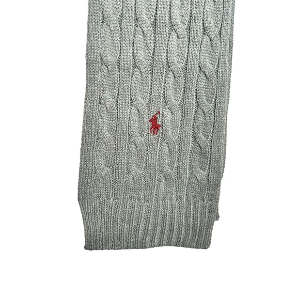 Polo Ralph Lauren Other - Polo Ralph Lauren Scarf Gray Cable Knit Red Pony Logo Mens Womens Accessory